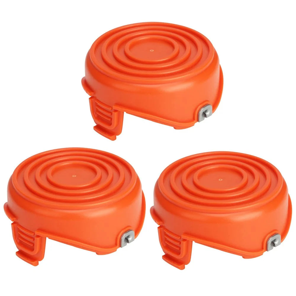 3Pcs Spool Cap for Black & Decker GH750 / GH710 / GH700 Lawn Mower, DF-065-BKP / RC-065-P&90517175 - 1