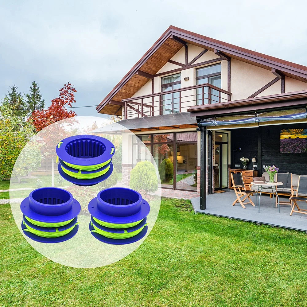 6PCS TLEG-01 ABS Spools for Kobalt KST 1124B-03 / KLS 124-03 24V Lawn Trimmer Nylon Wire Trimming Head - 6