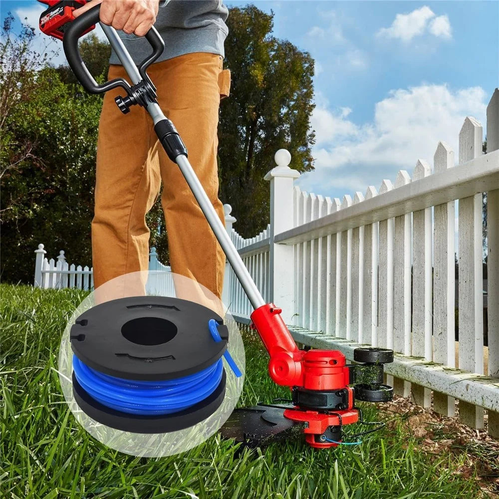 TLW-01+TLW-01-1 8Pcs Replacement Spool + 2Pcs Spool Cap Mower Set for Harbor Freight Bauer 19115C-B 20V Cordless Mower - 4