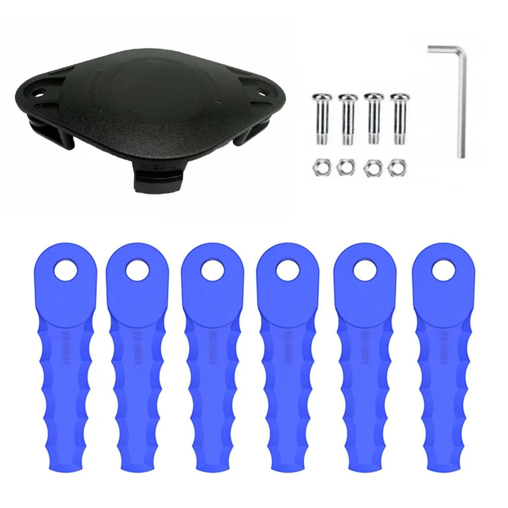 Trimmer Head + 6 Blades for Kobalt KST 120X-06 / 120X Lawn Mower Replacement Part, EVGK-01+RS-0001 Blue - 1