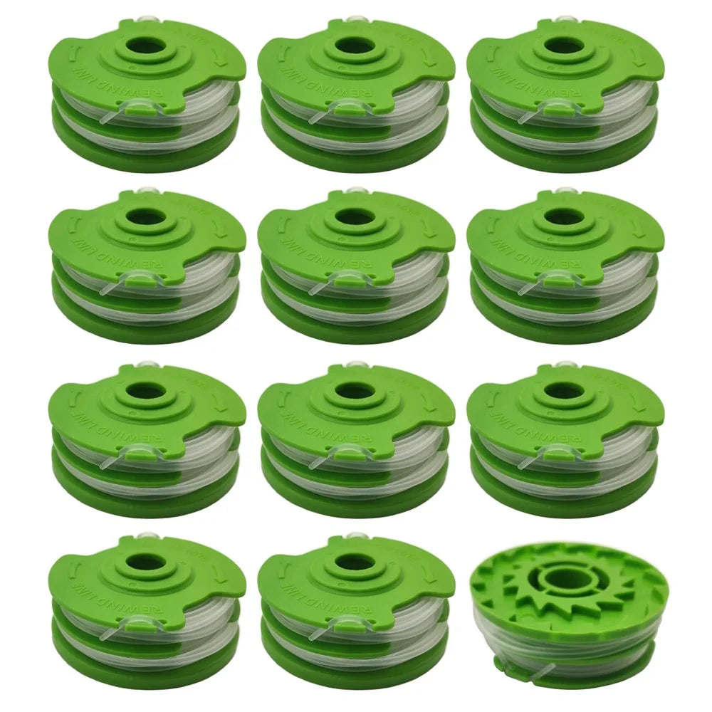 RS90111 12Pcs Replacement Spool for Earthwise ST00011 / ST00013 / ST00015 / ST00113 / ST00115 Mower Accessory - 1