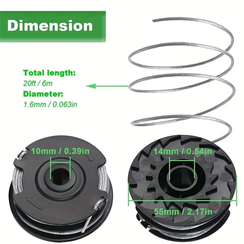 6Pcs F016800351 Mower Spool Set for Bosch ART 30-36 LI / ART 24 / ART 30 Lawn Mower Trimmer Spool - 2