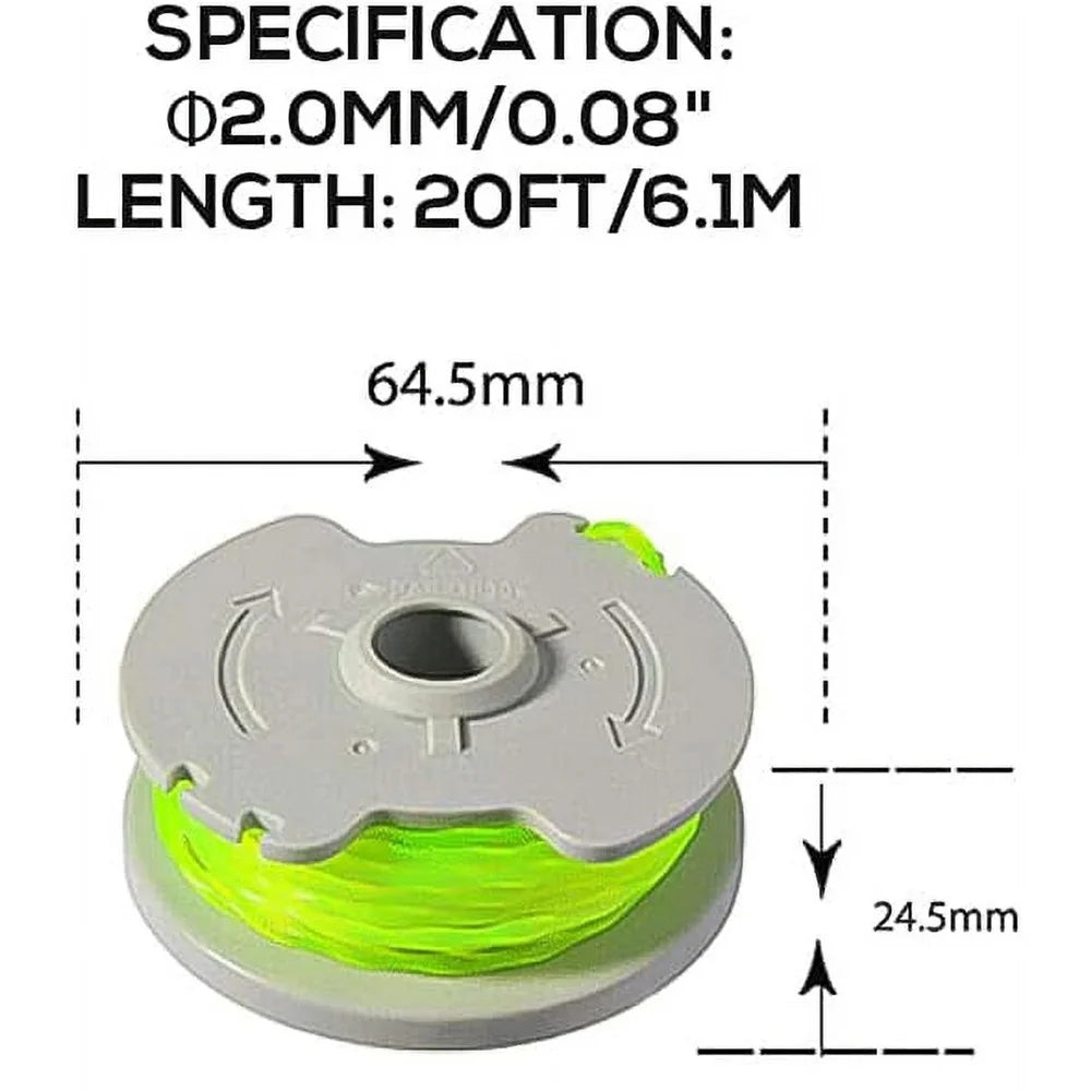 8Pcs WA0014 Line Spool + 1Pc WA0037 Spool Cap Set for Worx WG190 / WG191 / WG168 / WG184 Lawn Mower Parts - 5