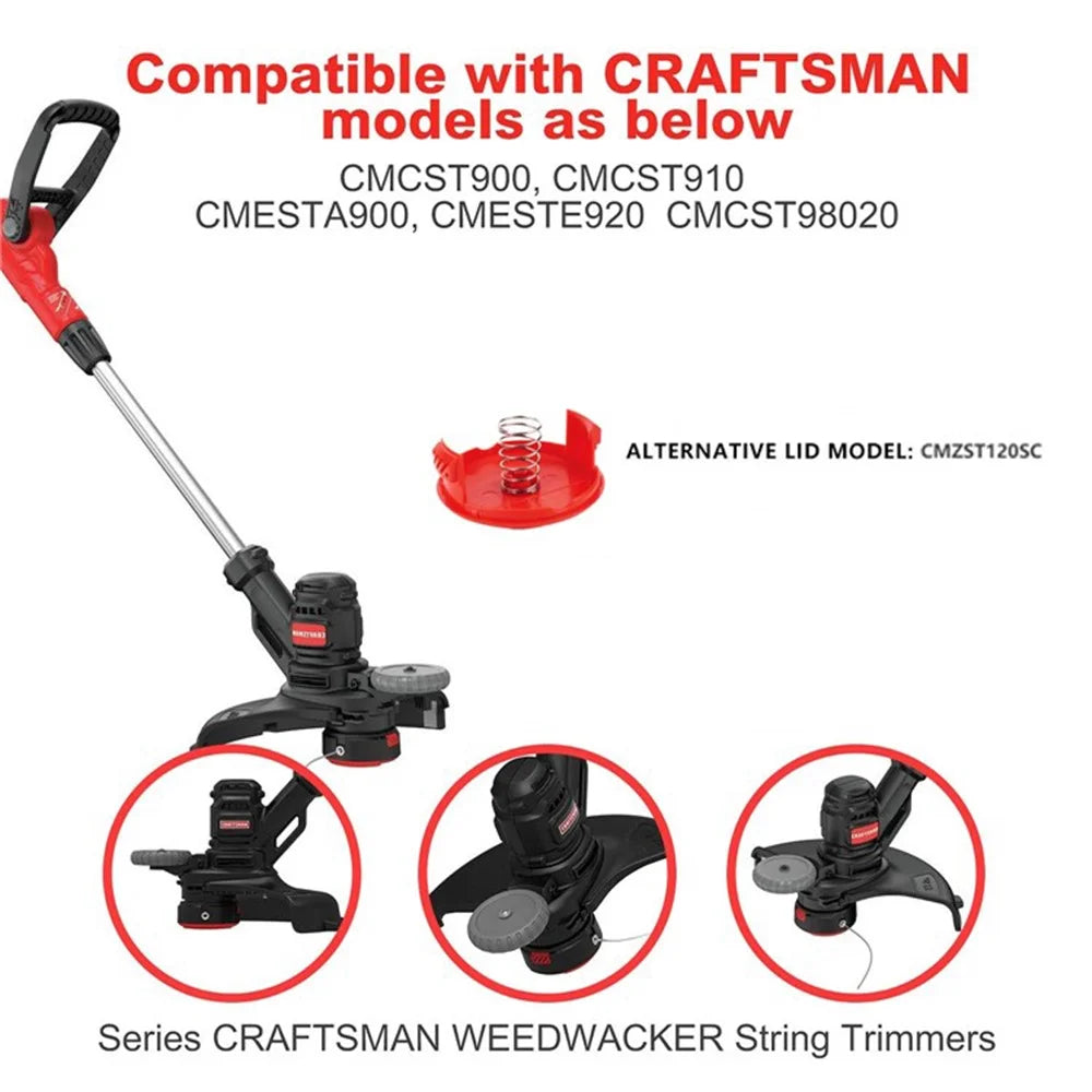 For Craftsman Lawn Mower Replacement Spool Cap with Spring, CMZST120SC - 4