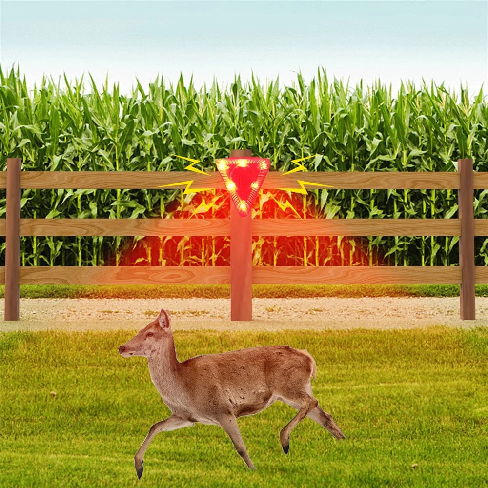 N911Q Solar Powered Bird Repellent Light Orchards Rice Fields Animal Deterrent Sound Light Alarm - 7