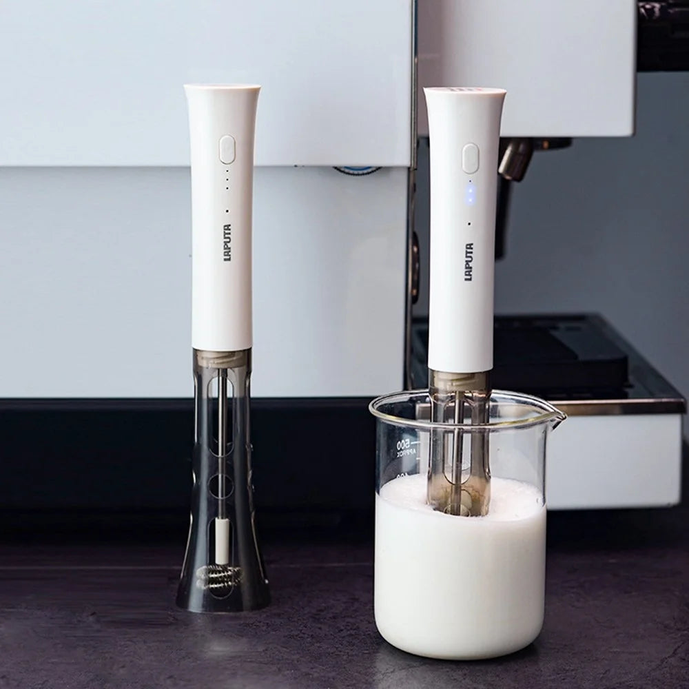 LAPUTA Electric Milk Frother Coffee Latte Art Automatic Whisk Mixer Double-Headed Stirrer for Home / Cafe - 6