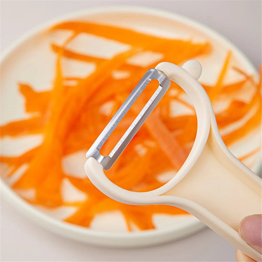 3Pcs / Set Y-shape Multifunctional Stainless Steel Vegetable Peeler Kitchen Fruit Potato Shredder (BPA Free, No FDA Certificate) - Beige - 3