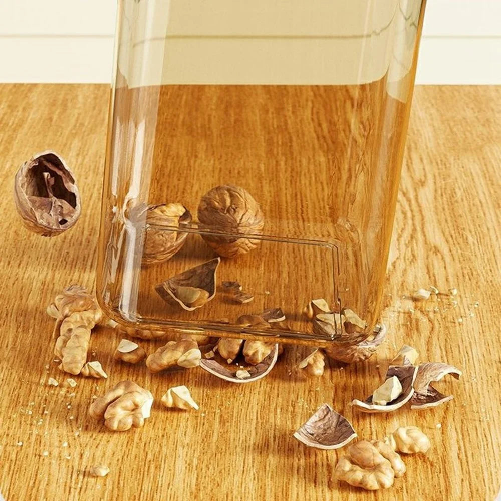 2400ml Push Button Airtight Square Container Grains Coffee Snacks Kitchen Food Storage Canister (BPA-Free, No FDA) - Green - 5