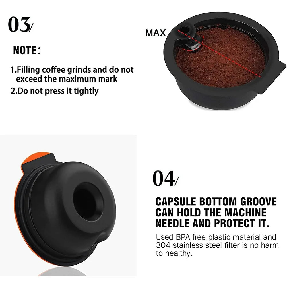 ICAFILAS 60ML Coffee Filter Maker Pod for Keurig K Cup Coffee Capsule Pods (BPA Free, No FDA Certified) - Orange - 3