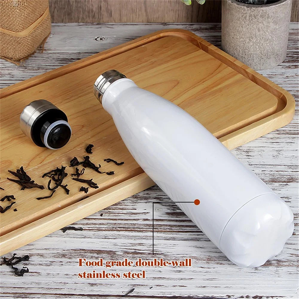 JUNSUNMAY 350ml 304 Stainless Steel Double Layer Vacuum Insulation Cup Cycling Water Bottle (BPA-Free, No FDA Certification) - Steel Color - 4