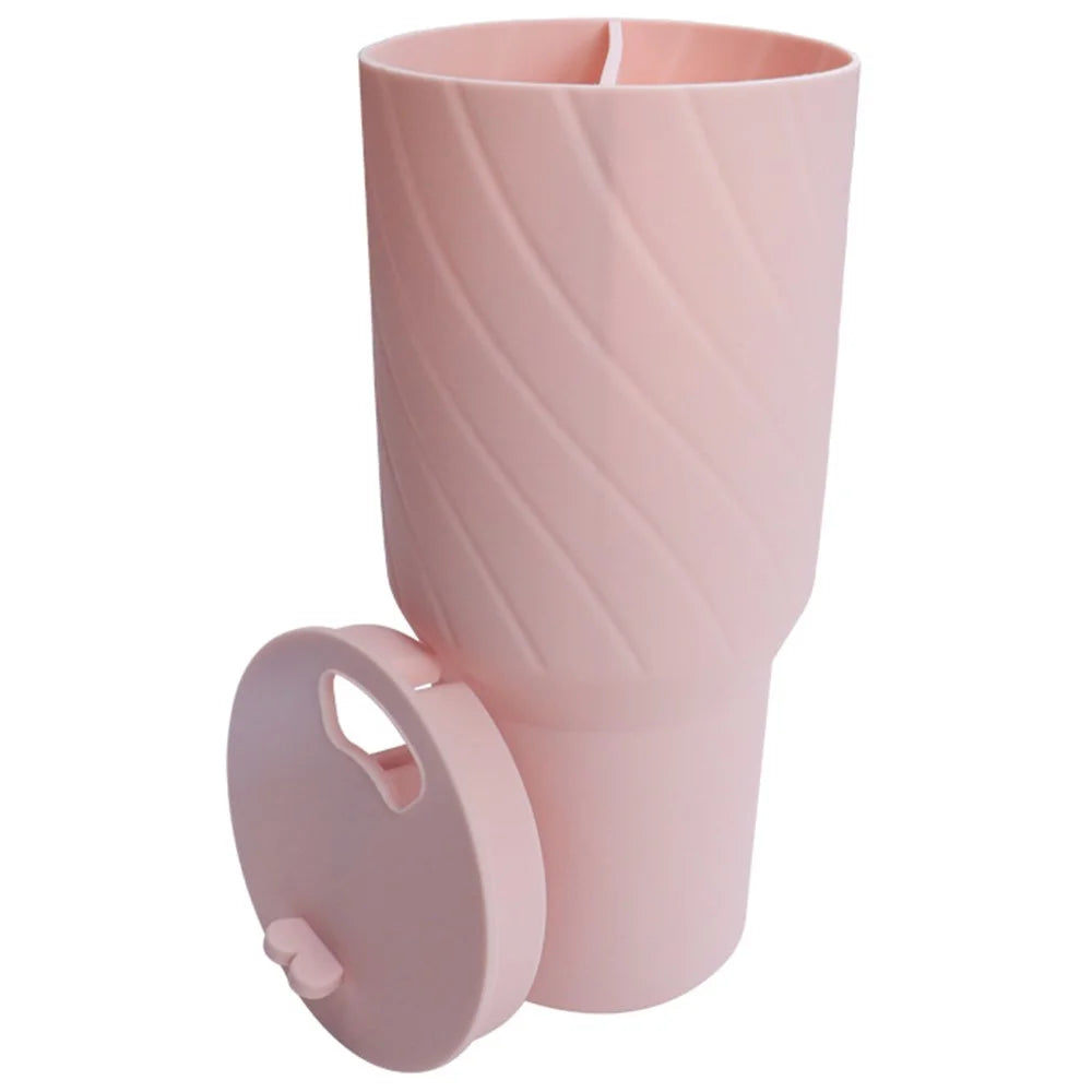 For Stanley 40oz Cup 2-Divided Silicone Liner 2 Compartment Water Cup Lining (BPA Free, No FDA) - Pink - 1
