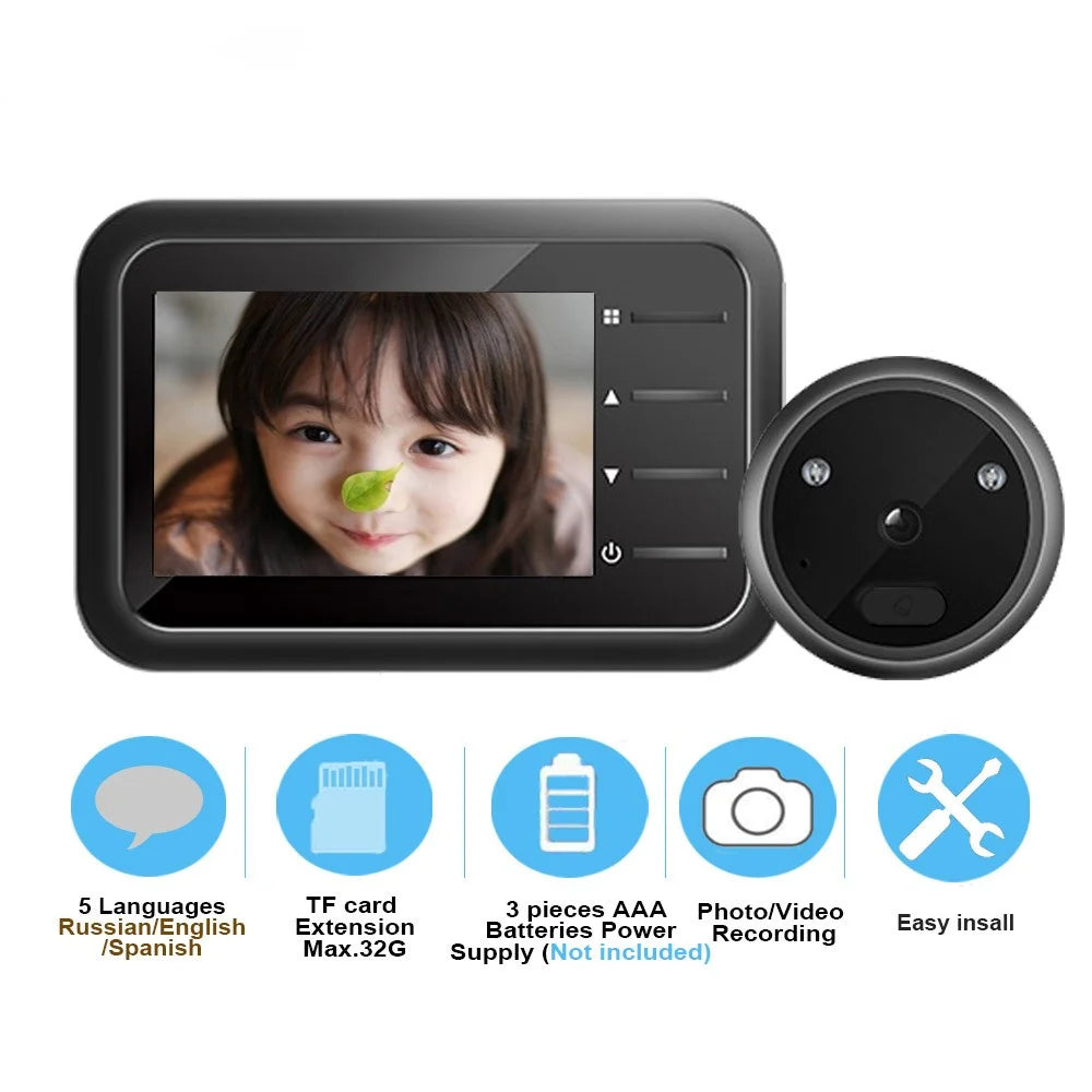 R11 2.4inch TFT LCD Smart Door Peephole Viewer 120° Wide Angle Night Vision Doorbell Security Camera Monitor - 3