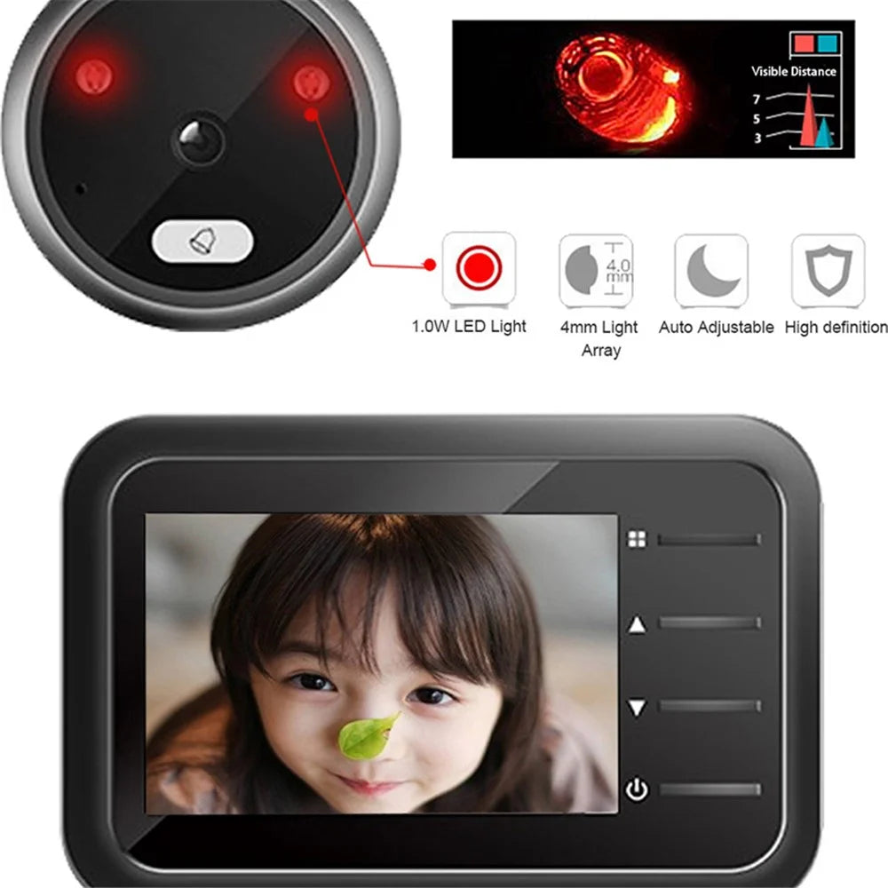 R11 2.4inch TFT LCD Smart Door Peephole Viewer 120° Wide Angle Night Vision Doorbell Security Camera Monitor - 4