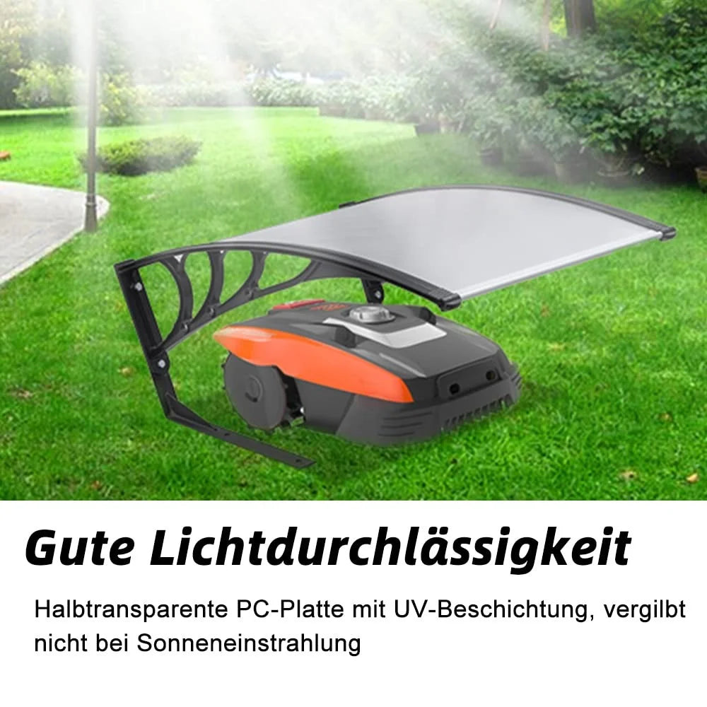 Outdoor Small Lawn Mower Sunshade Awning PC Sun Shield Rainproof Board, 1000x800mm - Blue - 2