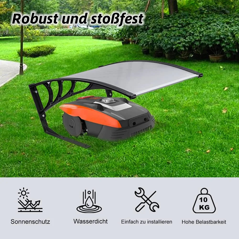 Outdoor Small Lawn Mower Sunshade Awning PC Sun Shield Rainproof Board, 800x700mm - Blue - 5