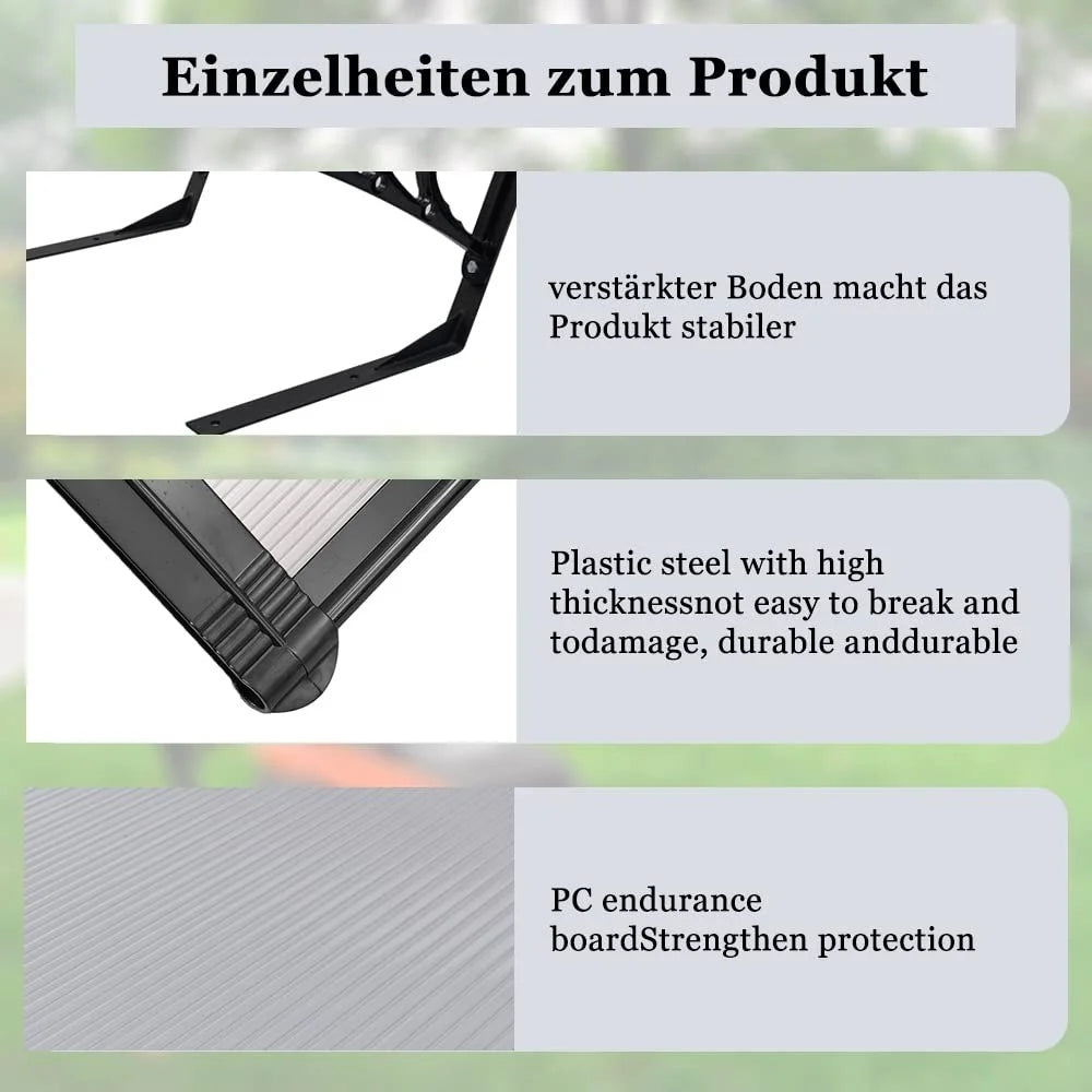 Outdoor Small Lawn Mower Sunshade Awning PC Sun Shield Rainproof Board, 800x700mm - Blue - 6