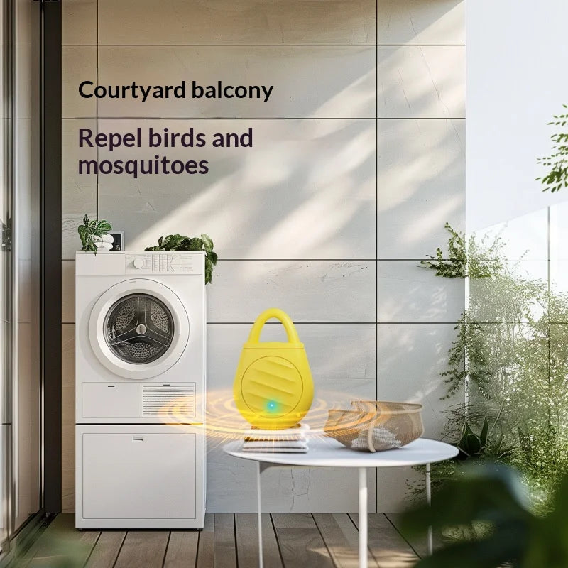 Ultrasonic Bird Repeller for Garden Balcony 3 Modes Rechargeable Automatic Mosquito Repellent - Black - 2