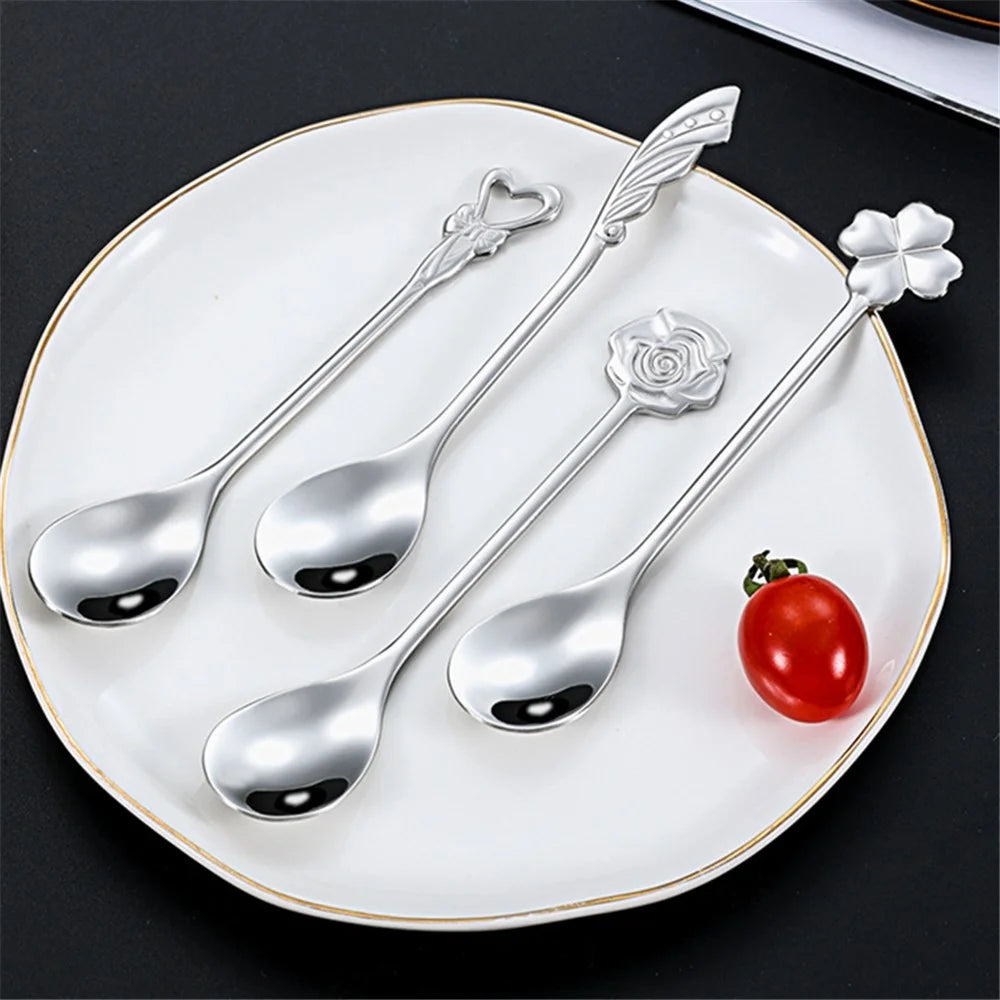 Stainless Steel Coffee Tea Stirring Spoon Dessert Spoon, Silver (BPA Free, No FDA) - Clover - 3