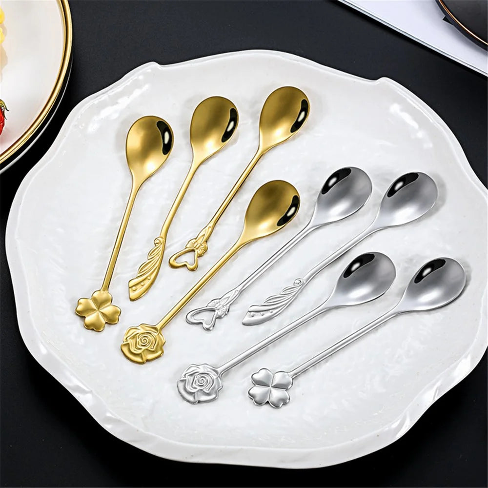 Stainless Steel Coffee Tea Stirring Spoon Dessert Spoon, Silver (BPA Free, No FDA) - Clover - 6