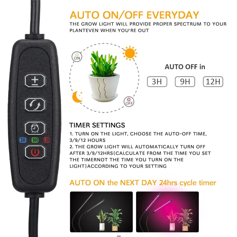 ZWD-5 Full Spectrum Plants Grow Lights Indoor Flowerpot Planter Lamp Succulent Plant Light with 9-Level Brightness - 4