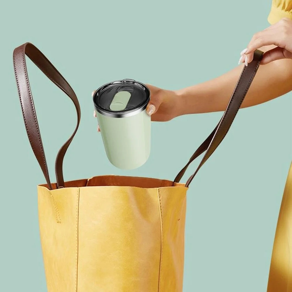 Automatic Coffee Mixing Cup Self-Stirring Mug Portable Electric Stainless Steel Cup (No FDA) - Light Green - 4
