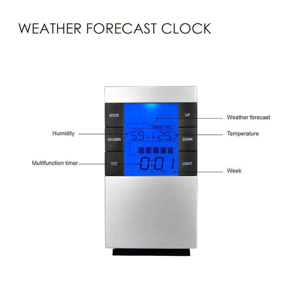 3210 Weather Forecast Creative Home Backlight Electronic Clock Thermometer Hygrometer Alarm Clock - 5