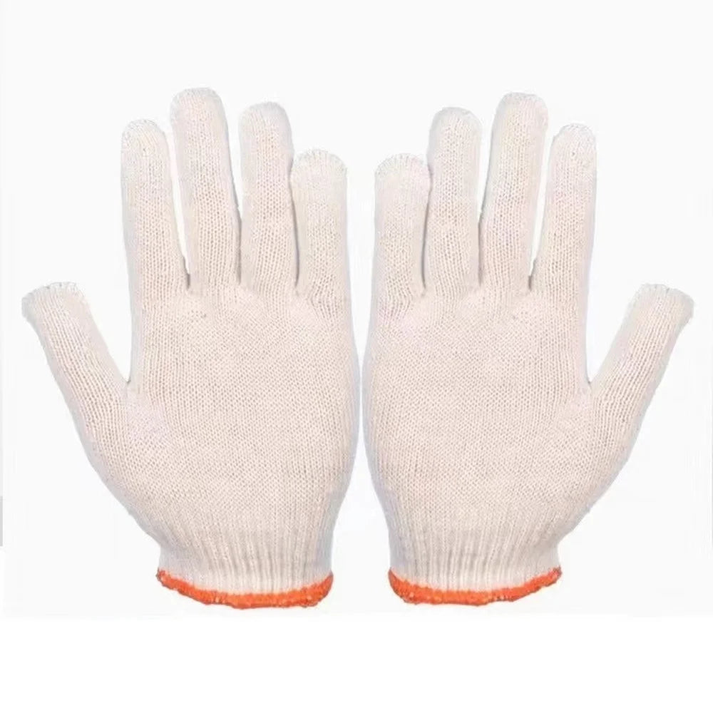 12 Pairs Safety Work Gloves Wear Resistant Cotton Protective Gloves for Construction Maintenance - 2