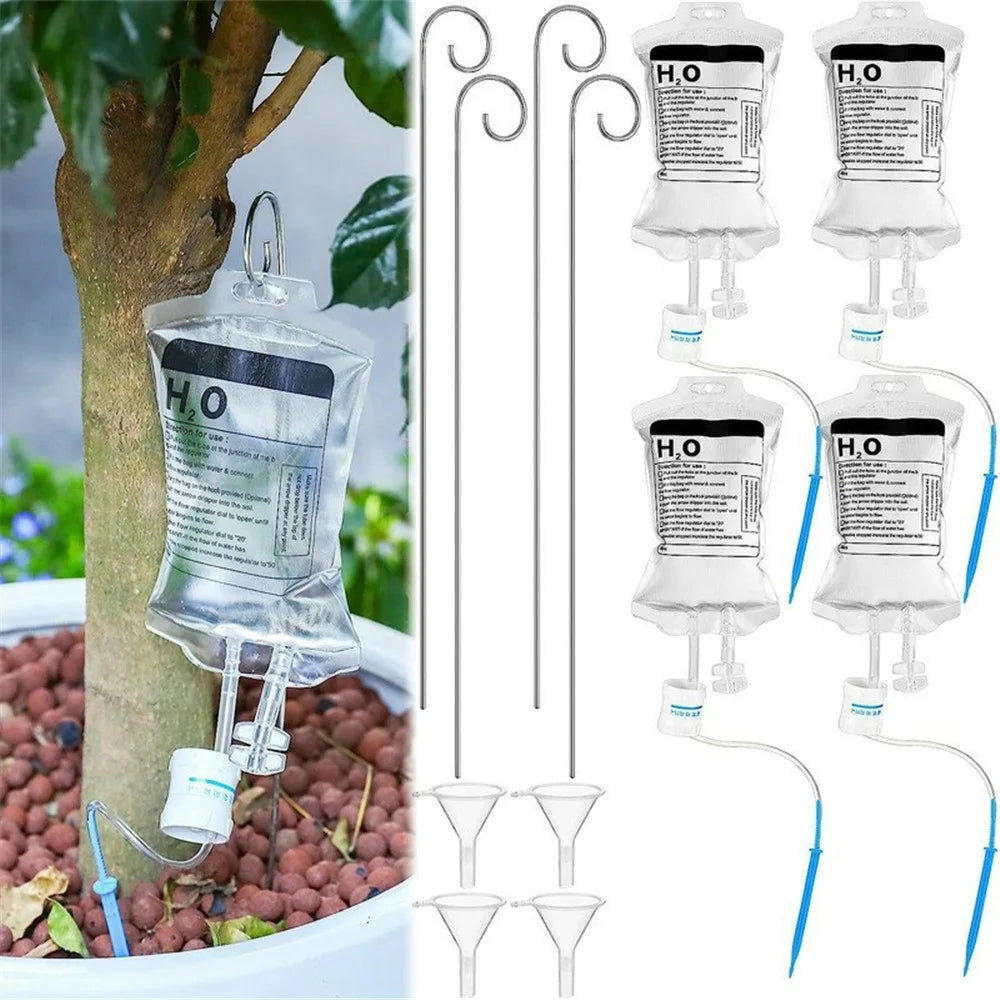 4Pcs 350ml Plant Watering Drip Irrigation Bags Adjustable Auto Watering Bag with 4 Hooks - 3