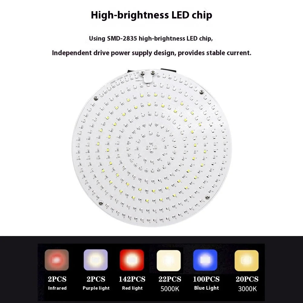 Style G VEG and Bloom Full Brightness Desktop Growing Lamp Round Shape Full Spectrum Plant Grow Light - US Plug - 3
