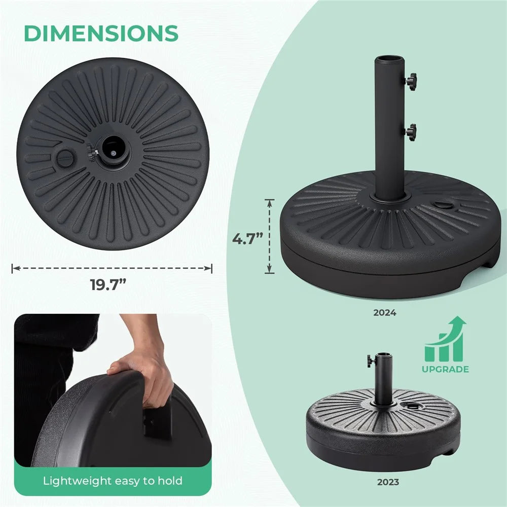 Outdoor Patio Umbrella Base Water Filled Stand Heavy Duty Umbrella Holder - 7