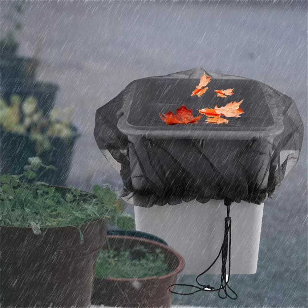 160cm Diameter Anti-Mosquito Mesh Cover for Rain Barrel Water Collection Bucket Netting Cover - Black - 3
