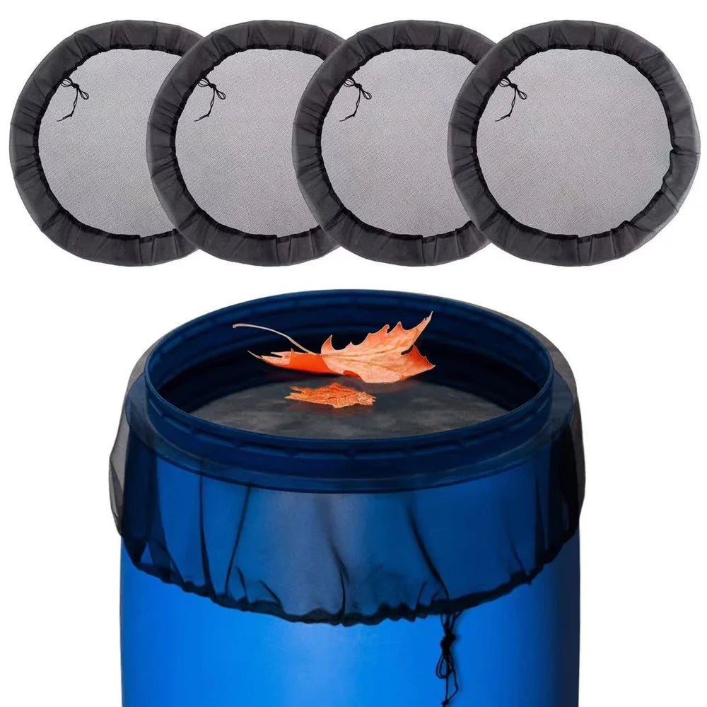 80cm Diameter Anti-Mosquito Mesh Cover for Rain Barrel Water Collection Bucket Netting Cover - Black - 2