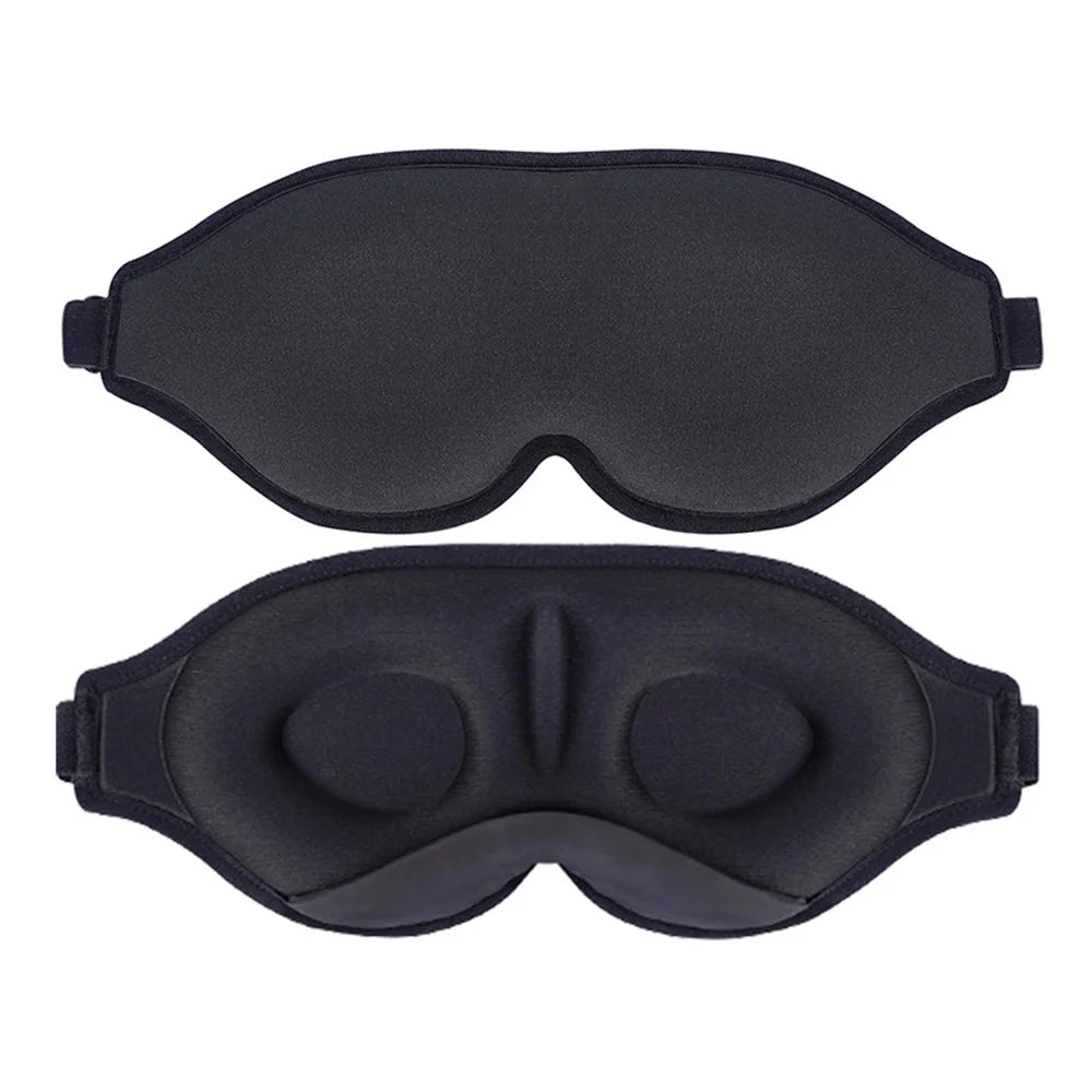 Ergonomic 3D Sleeping Mask Polyester Eye Mask Blindfold with Adjustable Strap - 5