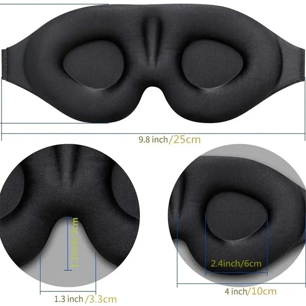 Ergonomic 3D Sleeping Mask Polyester Eye Mask Blindfold with Adjustable Strap - 7