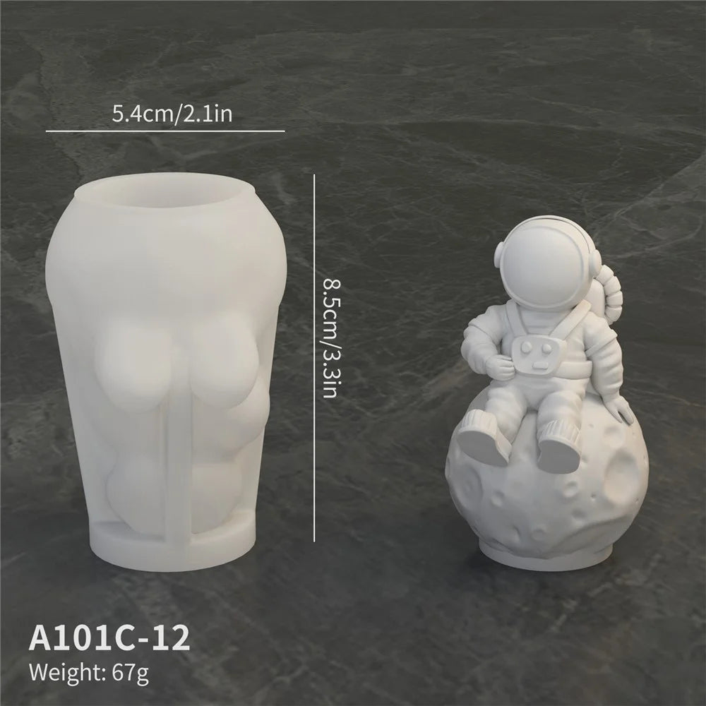 A101C-12 Astronaut Planet Shape DIY Silicone Fondant Mold Cake Decorating Tool (BPA Free, No FDA) - 2