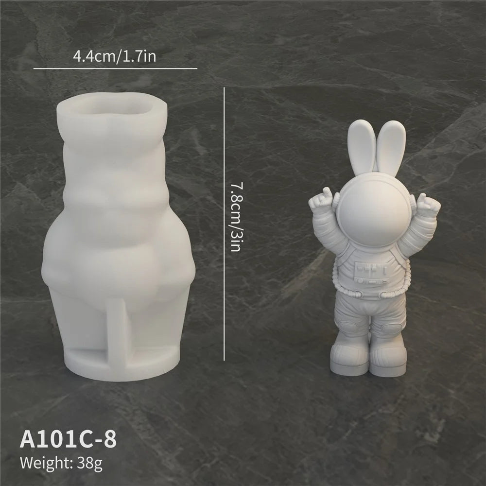 A101C- 8 Space Rabbit Shape DIY Silicone Fondant Mold Cake Decorating Tool (BPA Free, No FDA) - 2