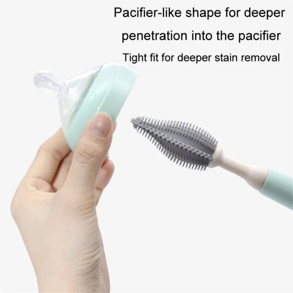 4Pcs Silicone Cleaning Brush Kit Baby Bottle Straw Cleaner Brush (BPA-Free, NO FDA Certification) - Green / Rotating Set - 4