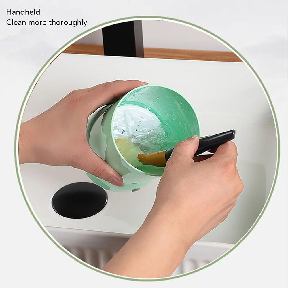 Electric Makeup Brush Cleaner Rechargeable Automatic Cosmetics Brushes Sponges Washing Cleaning Tool - Green - 7