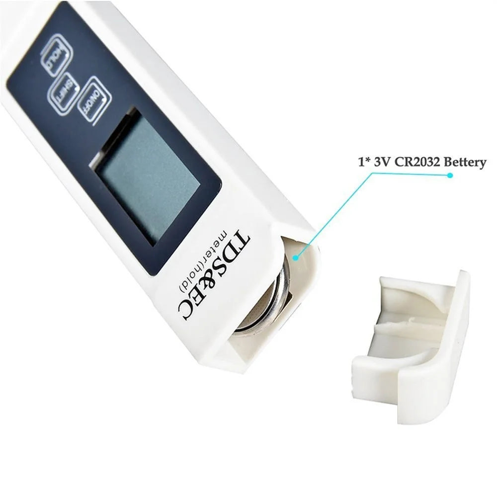 3-in-1 Water Quality Detector Digital LCD TDS EC Meter Pen Temperature Tester with Backlit - White - 6