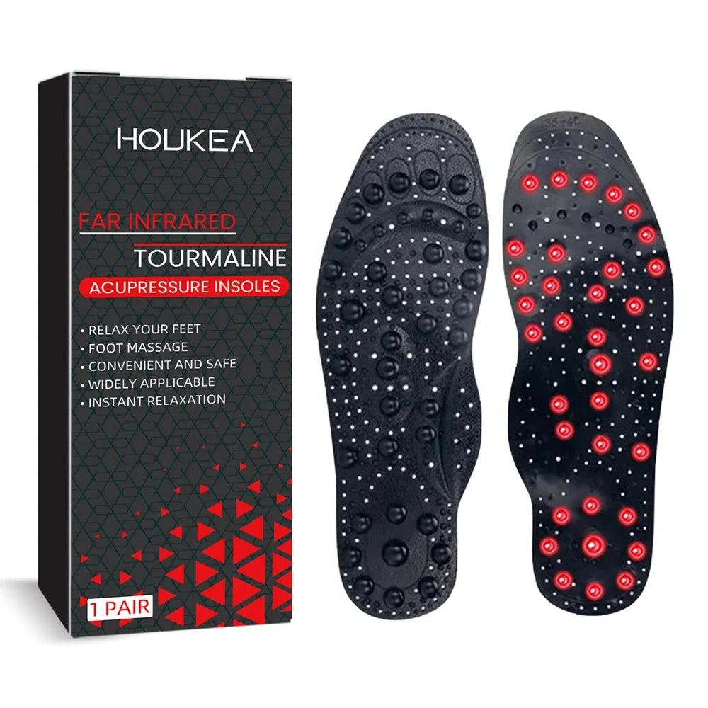 HOUKEA HKB05-A002-1-BK1 1 Pair Arch Insoles Varicose Veins Relieve Magnetic Acupressure Arch Support Insoles - 1