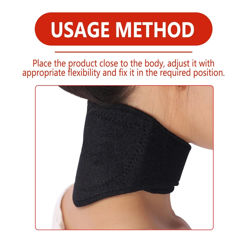 HOUKEA HKA06-A030-1-RD1 Carbon Fiber Self-Heating Neck Guard Pain Relieve Hot Compress Warm Neck Band - 7