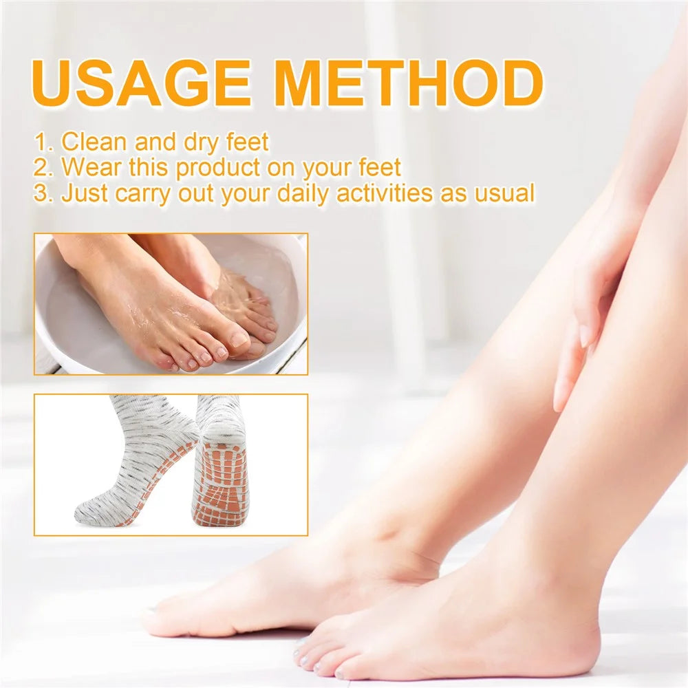 HOUKEA HKA06-A013-1-YE1 1 Pair Warming Socks Leg Soreness Relieve Breathable Non-Slip Foot Care Massage Socks - 7