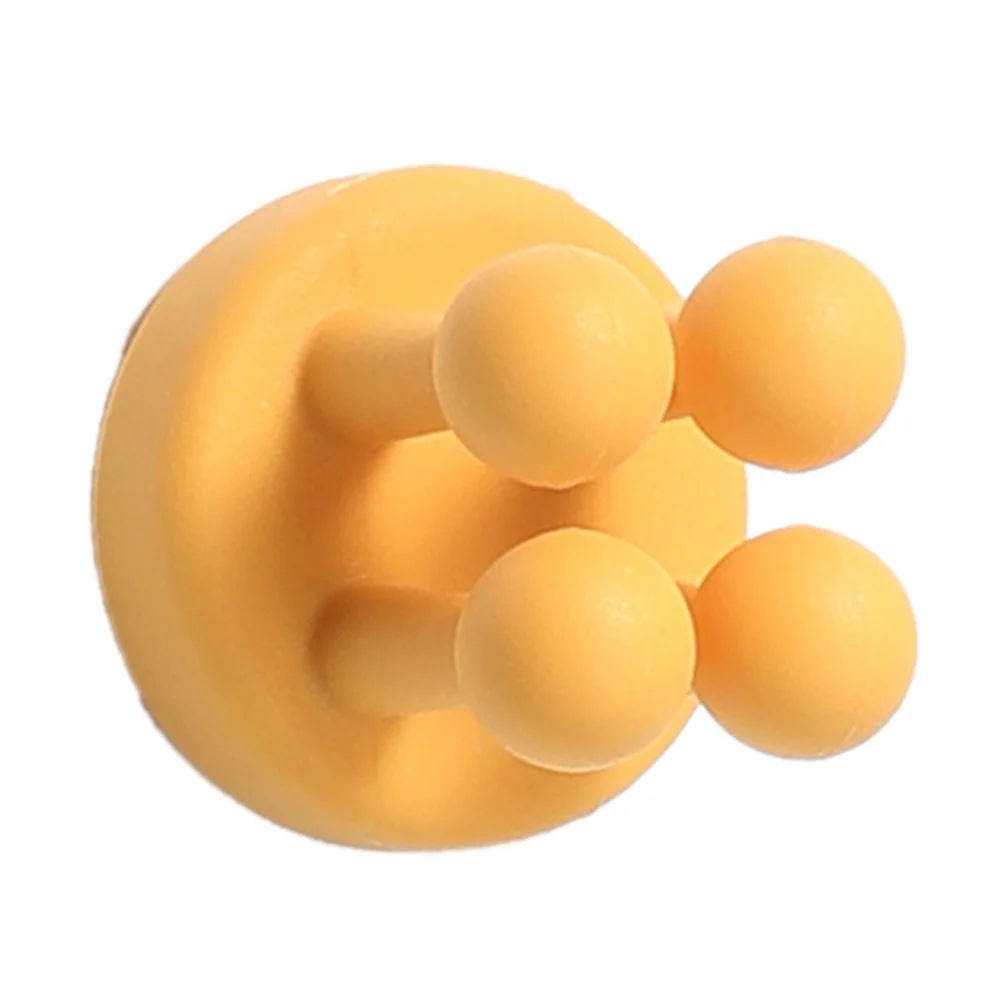 Silicone Wall Hook for Bathroom Kitchen Drill Free Toothbrush Razor Holder Adhesive Hanger - Ginger Yellow - 1