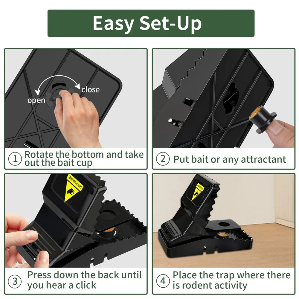 6Pcs Highly Sensitive Mouse Snap Trap Plastic Reusable Home Rodent Catcher - 2