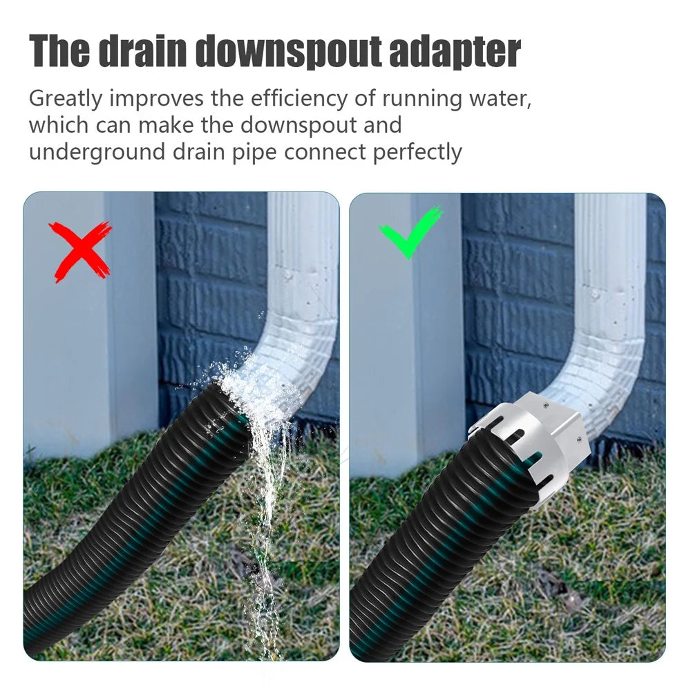 3x4 Inch Drain Pipe Draining Rain Gutter PVC Drain Connector Downspout Adapter - White - 5