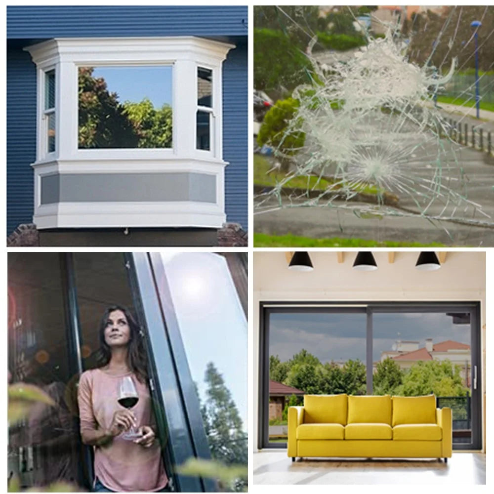 120 x 300cm Window Privacy Film Office Home Balcony One Way UV Blocking Static Cling Glass Film - Silver - 2