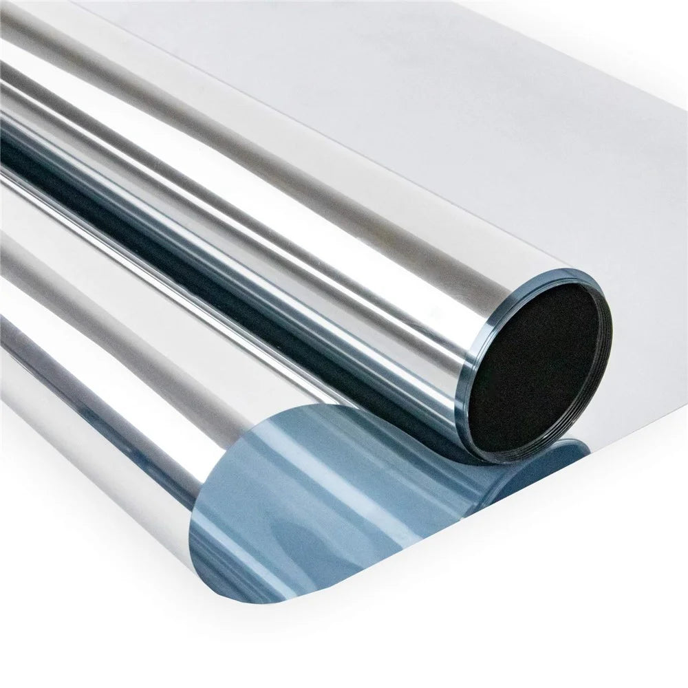 120 x 300cm Window Privacy Film Office Home Balcony One Way UV Blocking Static Cling Glass Film - Silver - 7