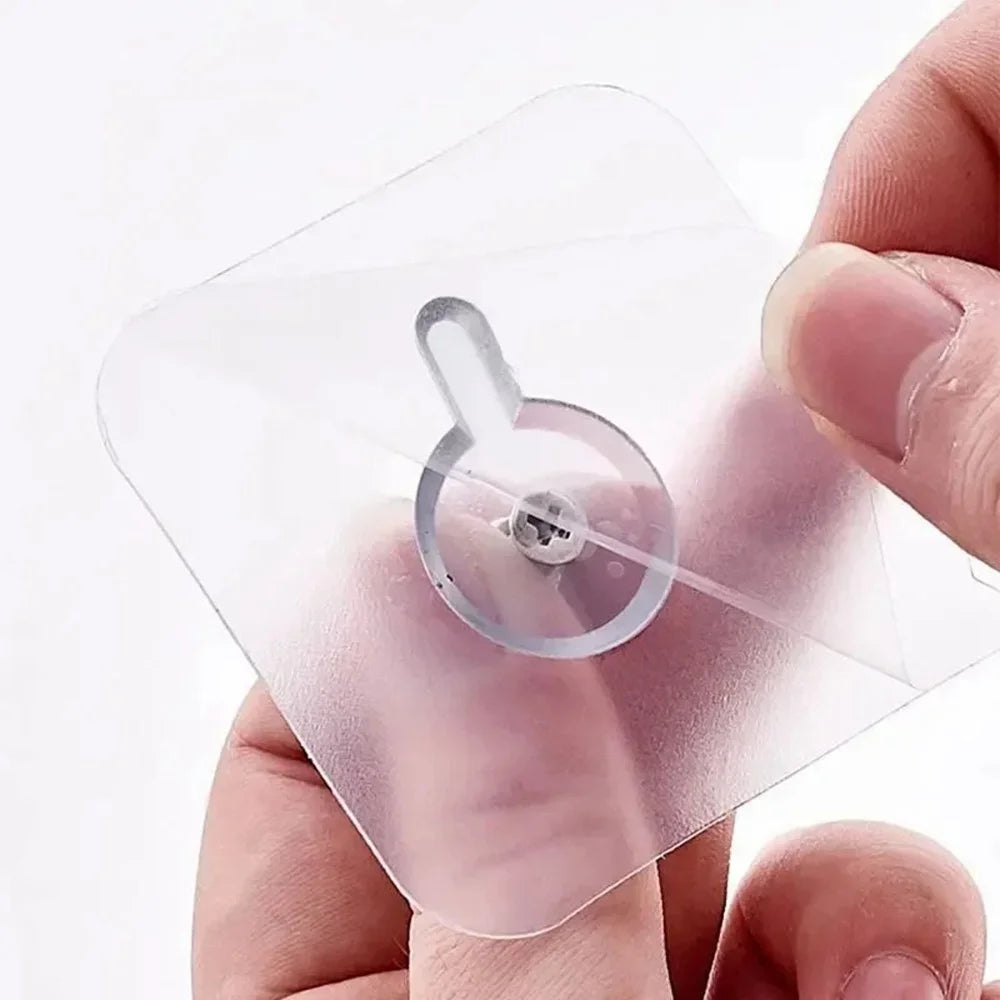 40Pcs Transparent Adhesive Hook No Drilling Traceless Wall Mount Screw for Picture Frames Clocks - 7