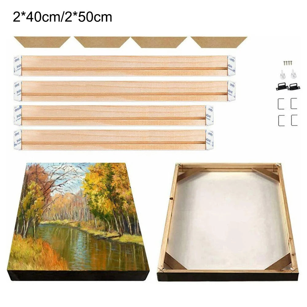 40 x 50cm Wooden Canvas Stretcher Bars Frame Kit DIY Solid Wood Oil Painting Poster Frame - 1