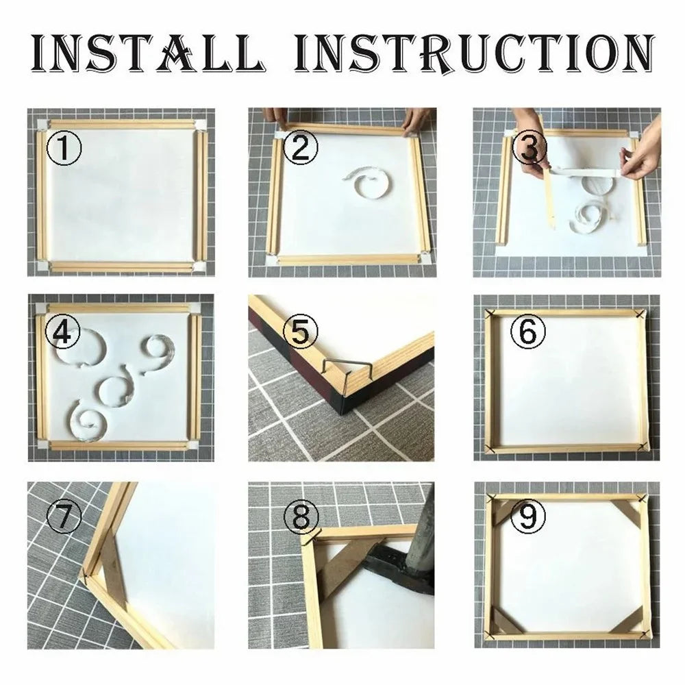 40 x 50cm Wooden Canvas Stretcher Bars Frame Kit DIY Solid Wood Oil Painting Poster Frame - 6